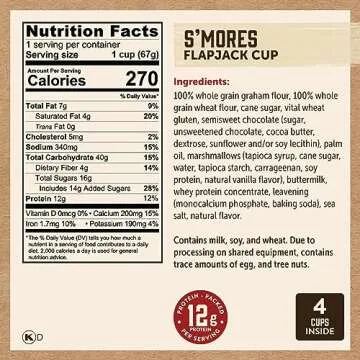 Kodiak Cakes Protein Pancake On The Go Flapjack Cups Mix; Buttermilk, Chocolate Chip, & S’mores Variety Pack