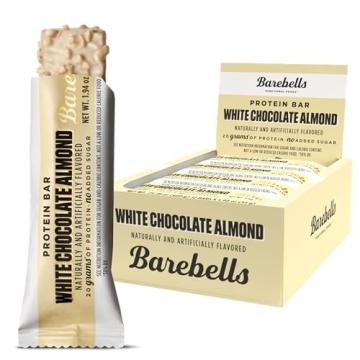Barebells Protein Bars White Chocolate Almond - 12 Count, Protein Snacks with 20g of High Protein - ...