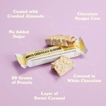 Barebells White Chocolate Almond Protein Bars - Healthy Snack at 20g Protein
