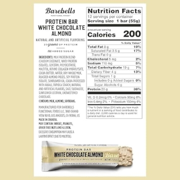 Barebells White Chocolate Almond Protein Bars - Healthy Snack at 20g Protein