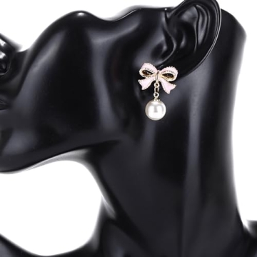 Elegant Pink Bow Earrings for Women - Trendy Jewelry Gifts