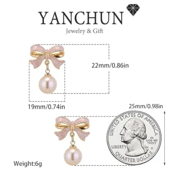 Elegant Pink Bow Earrings for Women - Trendy Jewelry Gifts