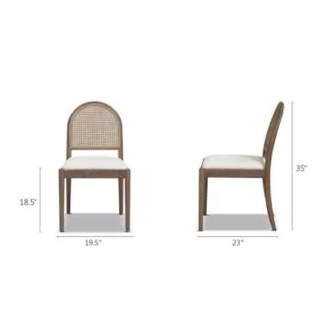Jennifer Taylor Home Panama 18.5" Cane Rattan Side Dining Chair, Set of 2