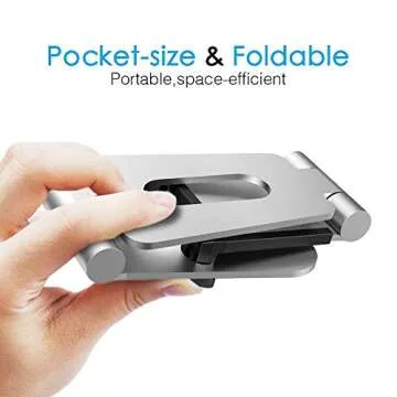 Lamicall Adjustable Phone Tablet Stand, Playstand for Switch, Foldable Desk Holder, Compatible with iPad Mini, 9.7'' iPad Pro Air, Phone 12 Mini 11 Pro Xs Xs Max Xr X 8 7 6 6s Plus SE- Silver 4-10''