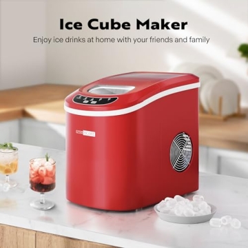 VIVOHOME Ice Maker 26lbs/Day with Self Cleaning Red