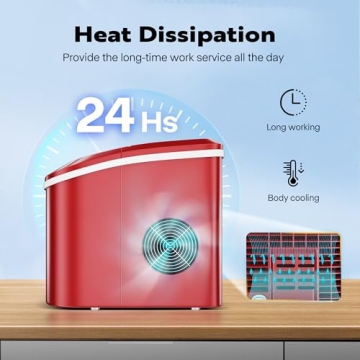 VIVOHOME Ice Maker 26lbs/Day with Self Cleaning Red