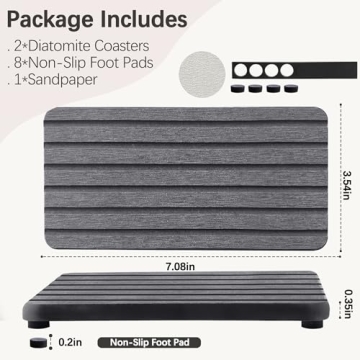 NiuYichee 2 PCS Water Absorbent Diatomite Coasters - Sink & Bath Essentials