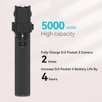 Smatree Portable Osmo Pocket 3 Power Stick (Power Bank) Compatible for DJI Osmo Pocket 3, Handheld Smartphone Holder Mount Bracket Only for DJI Osmo Pocket 3 Camera