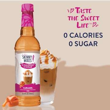 Jordan's Skinny Syrups Salted Caramel, Sugar Free Flavoring Syrup, 25.4 Ounce Bottle (Pack of 2)