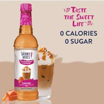 Jordan's Skinny Syrups Salted Caramel, Sugar Free Flavoring Syrup, 25.4 Ounce Bottle (Pack of 2)