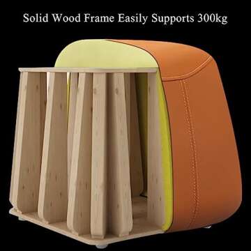 HM&DX PU Leather Pouf Ottoman, Light Luxury Comfortable Footstool, Sturdy Cube Multifunctional Footrest Stool for Living Room Bedrooms Home Decor(40x38cm(15.7"x15"), Gray A)