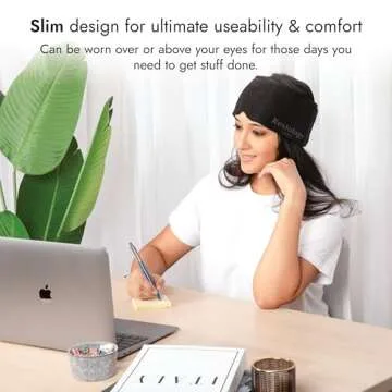 Adjustable Compression Migraine Mask + Cold/Hot GEL-Temp – Cold Headache Alleviating Ice Pack, Relief For Stress Hangovers Tension, Cooling + Heating Gel Cap, Sleep Mask. Slim profile for more comfort