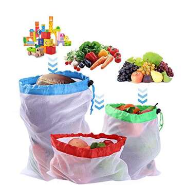 Eco-Friendly TEENKON 15Pcs Mesh Produce Bags for Shopping