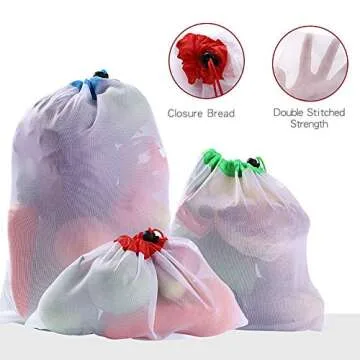 Eco-Friendly TEENKON 15Pcs Mesh Produce Bags for Shopping