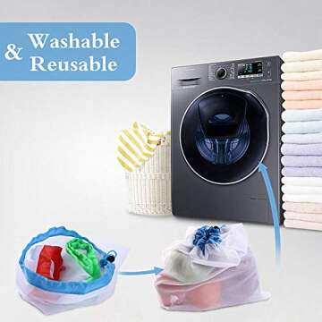 Eco-Friendly TEENKON 15Pcs Mesh Produce Bags for Shopping