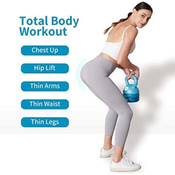 Jpodream Kettlebell, Adjustable Kettlebell Weights 5lbs, 8lbs, 9lbs, 12lbs, Great for Home or Gym Full-Body Workout and Strength Training - Teal