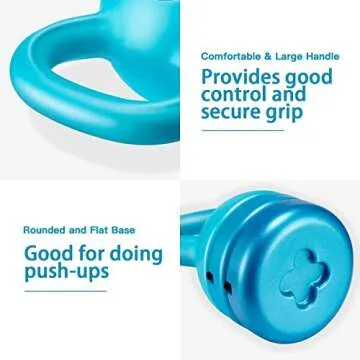Jpodream Kettlebell, Adjustable Kettlebell Weights 5lbs, 8lbs, 9lbs, 12lbs, Great for Home or Gym Full-Body Workout and Strength Training - Teal
