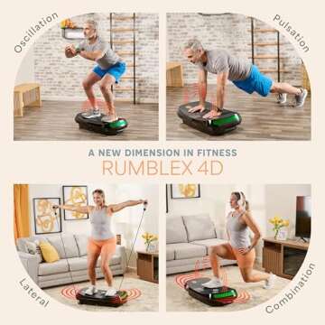 Lifepro Rumblex 4D Vibration Plate Exercise Machine with Triple Motor Oscillation, Linear, and Pulsation – Advanced 4D Vibration Technology for Whole Body Fitness, Weight Loss and Recovery at Home