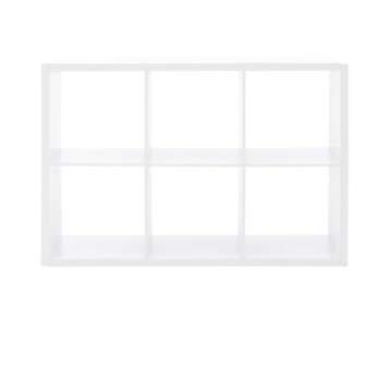 Linon Lane Six Cubby Open Back Storage Cabinet in White Wood