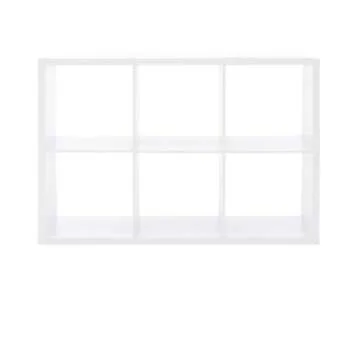 Linon Lane Six Cubby Open Back Storage Cabinet in White Wood