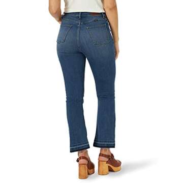 Wrangler Women's Kick Flare High Rise Crop Jean, Hudson, 16