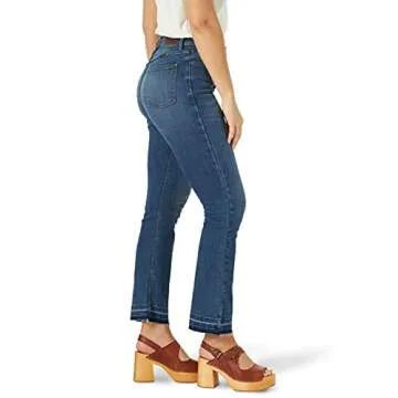 Wrangler Women's Kick Flare High Rise Crop Jean, Hudson, 16