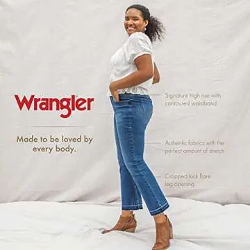 Wrangler Women's Kick Flare High Rise Crop Jean, Hudson, 16