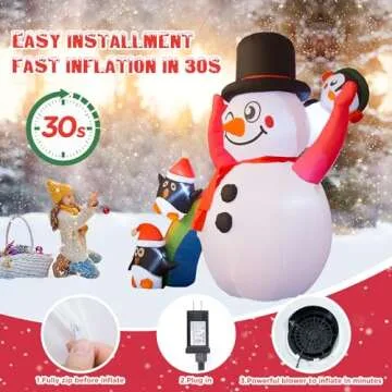 6FT Christmas Inflatable Snowman with Lights
