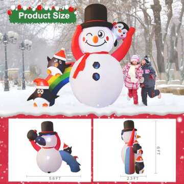 6FT Christmas Inflatable Snowman with Lights