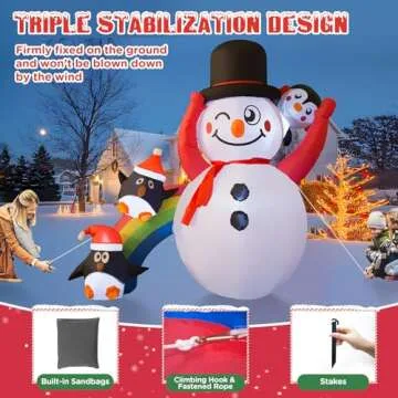6FT Christmas Inflatable Snowman with Lights