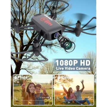 Sozun Drone with Camera, 1080P FPV Mini Drones for kids 8-12 and Adults, 2 Batteries, Altitude Hold,...