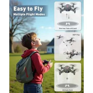 Sozun Drone with Camera, 1080P FPV Mini Drones for kids 8-12 and Adults, 2 Batteries, Altitude Hold, Headless Mode, 360°Flip, Gravity Control, Gestures Selfie, 3 Speed Mode, Drone Gift Toy for Boys Girls