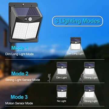 Solar Lights Outdoor, Solar Motion Sensor Outdoor Lights, IP65 Waterproof Solar Lights