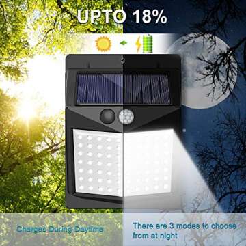 Solar Lights Outdoor, Solar Motion Sensor Outdoor Lights, IP65 Waterproof Solar Lights