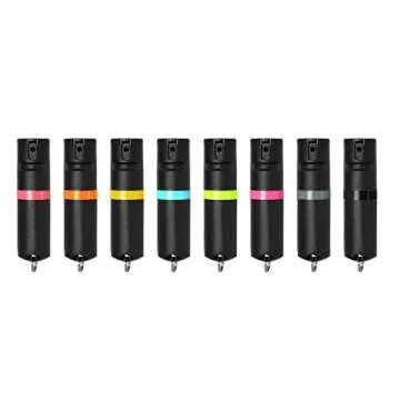 POM Pepper Spray Combo Pack Clip & Keychain - Maximum Strength OC Spray Self Defense- Tactical Compact & Safe Design - 25 Bursts & 10 ft Range - Stream Spray Pattern