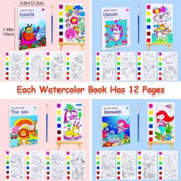 Mess-Free Watercolor Painting Book for Kids 4-8