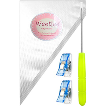 Weetiee Tipless Piping Bags - 100pcs 12-Inch Disposable Piping Pastry Bag for Royal Icing/Cookies De...