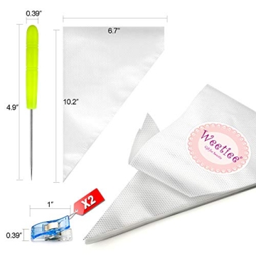 Weetiee Tipless Piping Bags 100pcs for Cake Decorating