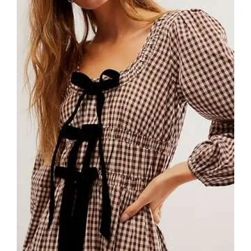 Women's 2024 Summer Boho Square Neck Midi Dress