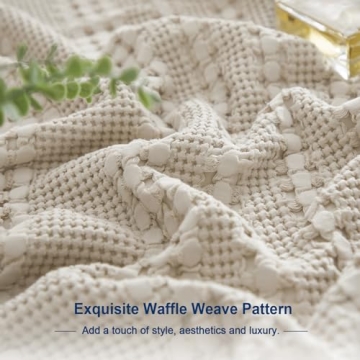 PHF Cotton Waffle Weave Blanket Twin Size Lightweight Breathable