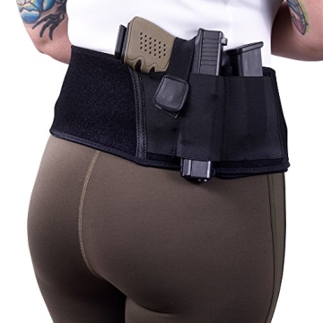 Belly Band Holsters for Concealed Carry ✮ Neoprene Waist Band System ✮ IWB Holder ✮ Free Zip W...