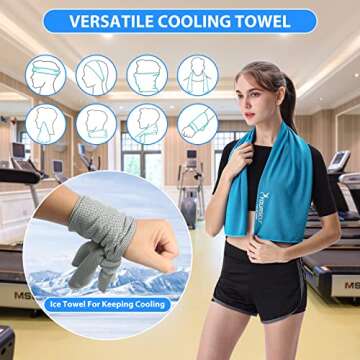 SYOURSELF Cooling Towel, Cooling Towels for Neck,40" x 12"Ice Towel for Instant Cooling Relief, Soft Breathable Chilly Towel, Perfect Yoga, Golf, Sports, Gym, Workout, Athletes Towel (1PC-Grey)