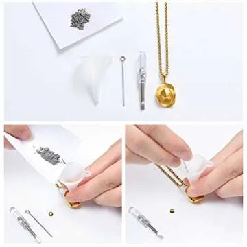 Hearbeingt Cowboy Hat Cremation Jewelry for Ashes Urn Necklace for Ashes for Women Men Stainless Steel Memorial Ash Urn Jewelry