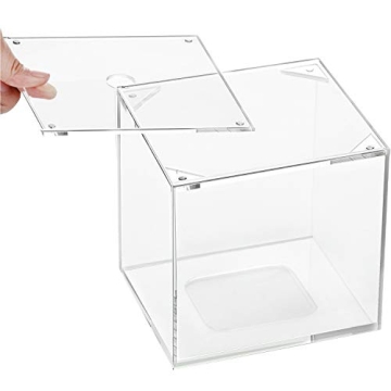 HBlife Facial Tissue Dispenser Box Cover Square Clear Acrylic Mask Case Holder with Magnetic Bottom, Dryer Sheet Holder for Car, Bathroom, Laundry, Office, Counter and Table, 5.51 x 5.51 x 5.91 Inches