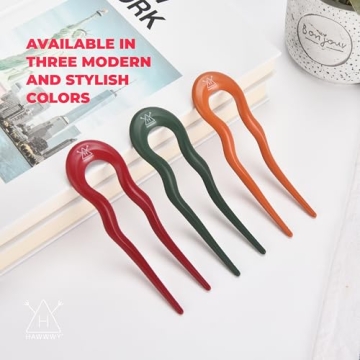 HAWWWY 3 Pack Hairpins - Stylish U Shape Hair Forks