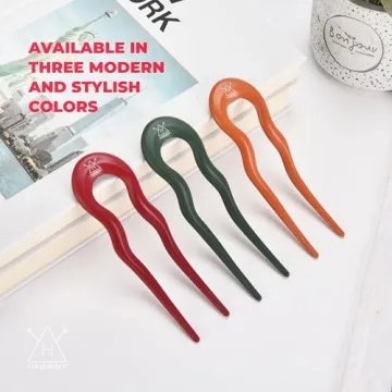HAWWWY 3 Pack Hairpins - Stylish U Shape Hair Forks