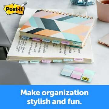 Post-it® Pastel Color Tabs, Gradient Blue, Pink, Clear, 36 Tabs/Pack