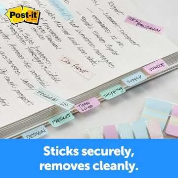 Post-it® Pastel Color Tabs, Gradient Blue, Pink, Clear, 36 Tabs/Pack