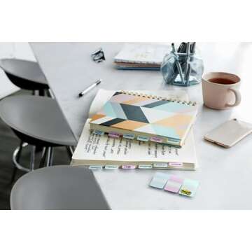 Post-it® Pastel Color Tabs, Gradient Blue, Pink, Clear, 36 Tabs/Pack
