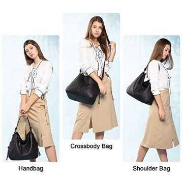 Handbags for Women Large Designer Ladies Hobo bag Bucket Purse Faux Leather